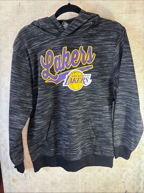 Los Angeles Lakers Kids' Black Heather Pullover Hoodie